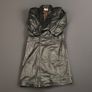 Vintage G-III Leather Fashion Women’s Long Black Leather Coat 90s Made in Korea